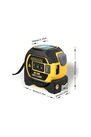 Elmpaly Mıgprc Yüksek Hassasiyetli Lazerli Ölçüm Cihazi Ve 5m Mezura 60m Lazer Mesafe Ölçer Alkalin Pil İle Çalisir Su Geçirmez Degil