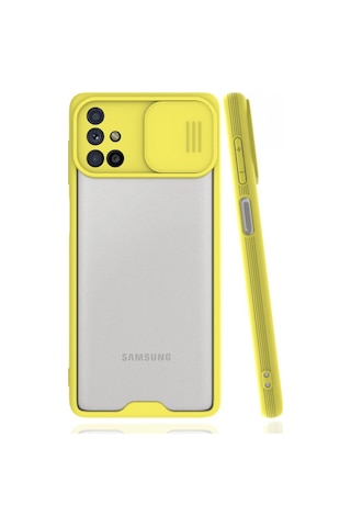 Nettech Samsung Galaxy M51 Uyumlu Platin Kamera Kızaklı Arka Koruma Kılıf - Siyah Siyah