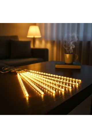 10'lu 45 Cm Plastik Meteor Led Usb 2m Kablo Sarı Renk Ağaç Işığı Renk Değiştiren Asmalı Dekoratif Bahçe Ve Dış Mekan Aydınlatması 95176076