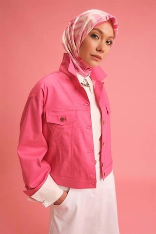 Armine Kısa Denim Ceket 24y5405 Orkide Pembe