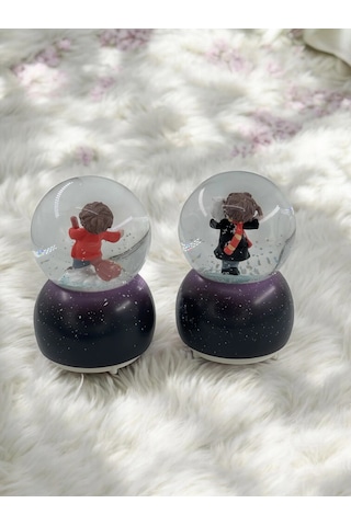 Mobgift Harry Potter Model 2'li Mini Boy Kar Küresi Süpürgeli Ve Baykuşlu 6 Cm