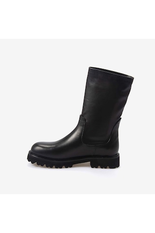Kemal Tanca Hakiki Deri Kadın Bot 7003 Siyah