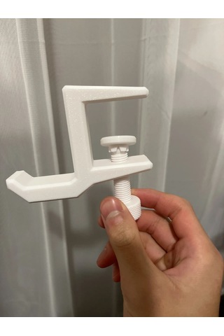 Ayarlanabilir Beyaz Renk Sıkıştırmalı Masaüstü Kulaklık Tutucu Stand