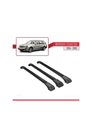 Mercedes E Class S211 2004-2009 Arası İle Uyumlu Ace-1 Ara Atkı Tavan Barı Siyah 3 Adet Bar