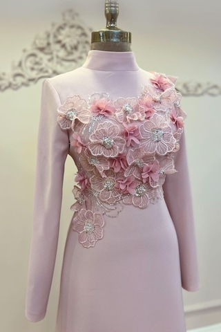 Esilanur Flowers Tesettür Abiye Pudra