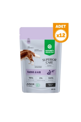 Nature S Protection Superior Care Tavşanlı & Krilli Sos İçinde Yavru Köpek Yaş Maması 85g 12 Adet