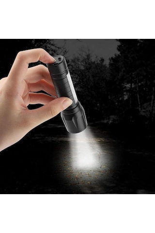 Wellhise 511 Led El Feneri Şarj Edilebilir Type-c Mini El Feneri Ultra Parlak Taşınabilir Küçük Lamba Yüksek Güçlü Siyah
