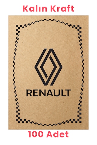 Kraft 120gr Renault Oto Paspas Kağıdı 100 Adet - 35x50cm - Reno