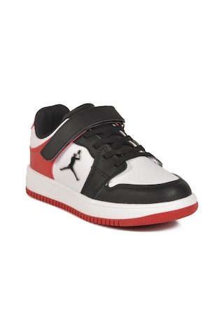 Cool Siyah Kırmızı Cırtlı Erkek Çocuk Sneaker Haykat Kısa F Siyah-kırmızı