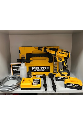 Melzo Germany MLZZ78979876 1400VF Şarjlı Araç Yıkama Makinesi Sarı/Siyah