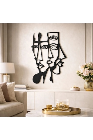 Picasso Yüzler Metal Duvar Tablosu Modern Duvar Dekorasyonu