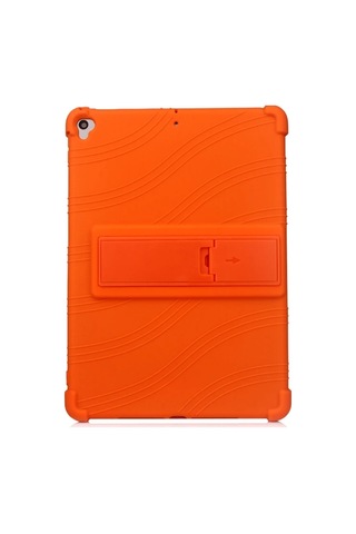 Apple Uyumlu iPad 7 10.2 İnch- Apple Uyumlu iPad Air 3 10.5 İnch Kılıf Standlı Darbe Emici Silikon Kılı - Hs08374382-8 Pembe Arka Kapak