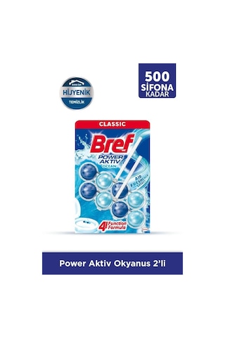 Bref WC Power Aktiv Duopack Katı Tuvalet Bloğu Okyanus 5 x 2'li Paket