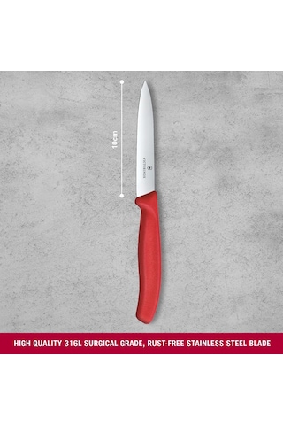 Victorinox 6.7701.c1 Swiss Classic 10cm Düz Soyma Bıçağı, Kırmızı Çok Renkli