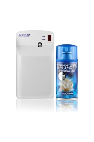 Discover Koku Makinesi Beyaz + Yedek Oda Kokusu Sprey 320 ML Discover Koku Makinesi Beyaz + Yedek Oda Kokusu Sprey 320 ML