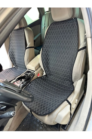 Siyah Oto Koltuk Kılıfı Sırt Destekli Minderi Beyaz Dikiş Classe Elegance Ön İkili +arka Oturma Set Siyah-Beyaz