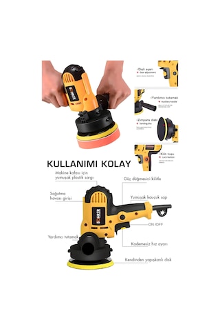 Böhrer Hb0011t Polisaj 4800W 125 Mm Devir Ayarlı Bakır Sargılı Polisaj Zımpara