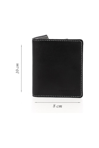 Gönderir Siyaha Antrasit Hakiki Deri Dikey Cüzdan Siyah - Antrasit