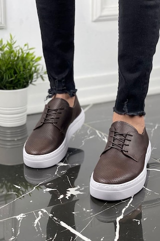 Erkek Kahve Delikli Tasarımlı Casual Günlük Ayakkabı - 061 - Cbt Rex Kahve