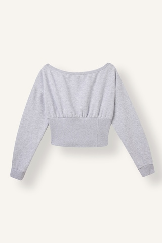 Defacto Slim Fit Kayık Yaka Korse Detaylı Crop Basic Sweatshirt I4984ax26augr256 Gri-gr256