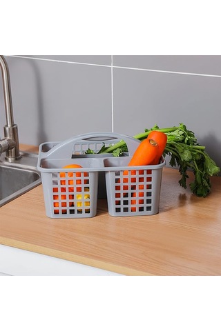Bölme Düzenleyici Sepet Divided Organizer Basket Gri