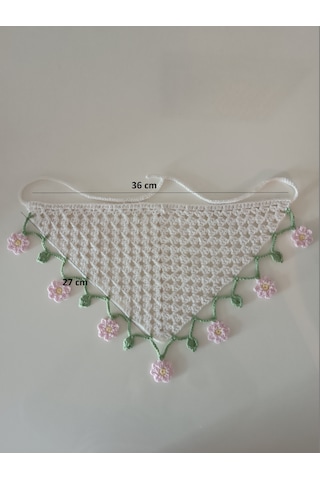 El Örgüsü Çiçekli Kız Çocuk Saç Bandanası / Tığ İşi Bağlamalı Bandana / %100 El Yapımı / Kız Çocuk Aksesuarı / Örgü Bandana / El Yapımı Çocuk Bandanası / Çiçekli Saç Aksesuarı / Çocuk Saç Bandı Krem