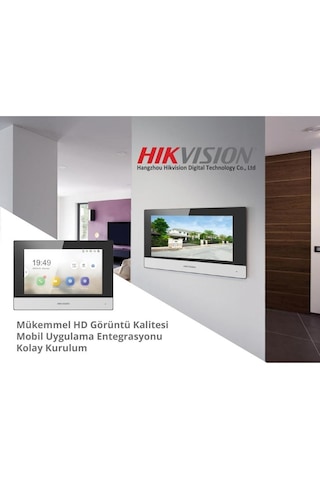 Hikvision Ip Villa Tipi Görüntülü Diafon Seti Beyaz 1 Monitörlü Wi-fi Kapı Telefonu Ve Interkom Sistemi