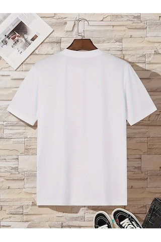 Unisex Face The Future Baskılı Oversize Tshirt Beyaz