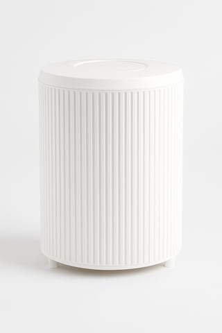 Lines Serisi Beyaz Banyo Seti, 5 Parça Lüks Akrilik Çöp Kovası, Fırça, Sabunluk Banyo Aksesuar Seti 3375 Beyaz