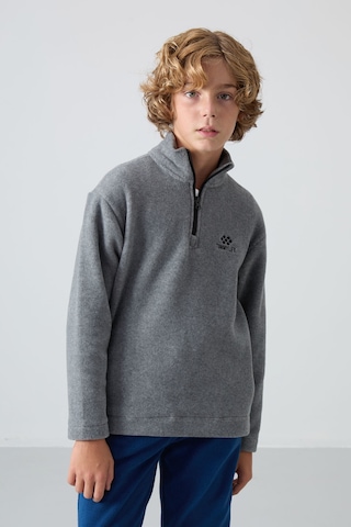 Tommylife Standart Fit 2li Paket Siyah-gri Melanj Erkek Çocuk Polar Sweatshirt - 11221 Siyah - Gri