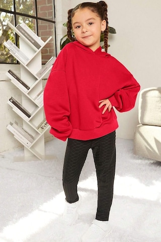 Uyguntarz Çocuk Baskılı Sweatshirt Unisex Kırmızı