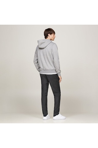 Tommy Hilfiger Fermuarlı Kapşonlu Sweatshirt Gri