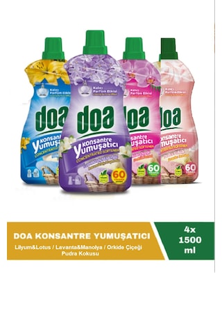 Doa Konsantre Yumuşatıcı Seti 4 X 1500 Ml 240 Yıkama 4'lü Set