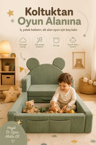 Mini Nest 6 Sı 1 Arada Modüler Bebek Oyun Parkı, Park Yatak, Beşik, Baza, Oyun Alanı Ve Top Havuzu