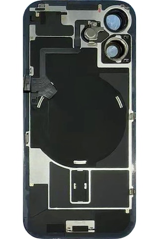 Teknonet Apple Uyumlu iPhone 17 Kamera Camlı Batarya Kapağı + Magsafe Flex - Mavi Mavi