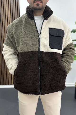 Edwox Erkek Tam Oversize Geniş Kalıp Peluş Mont Edw446 Renkli