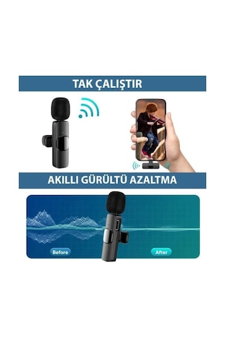 Skytek K9 Kablosuz İkili Yaka Mikrofonu Youtube Tik Tok Vlog Lightning Uyumlu