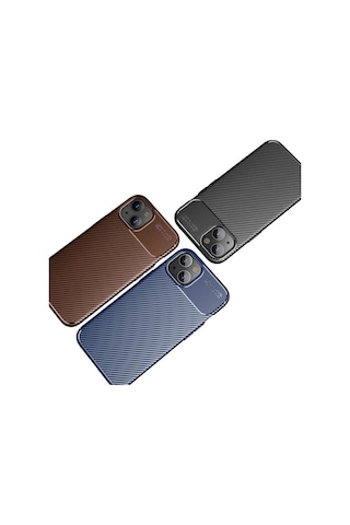 Apple Uyumlu iPhone 13 Mini Kılıf Karbon Silikon Case