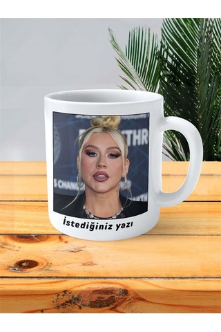 Christina Aguilera Baskılı Kupa Bardak Kişiye Özel Desen 1 Çok Renkli