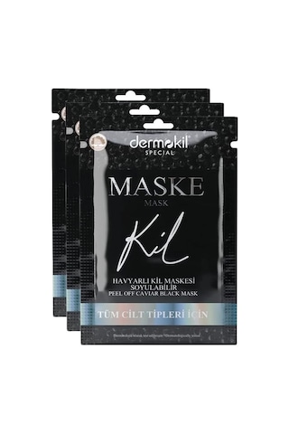 Xmlbayiciniz Dermokil Soyulabilir Havyarlı Siyah Kil Yüz Maskesi Tüm Cilt Tipleri İçin 15 Ml X 3 Adet Diğer