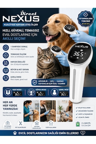 Kedi Ve Köpeklerde Ateş Takibini Kolaylaştıran Temassız Termometre Kedi Ve Köpeklerde Ateş Takibini Kolaylaştıran Temassız Termometre