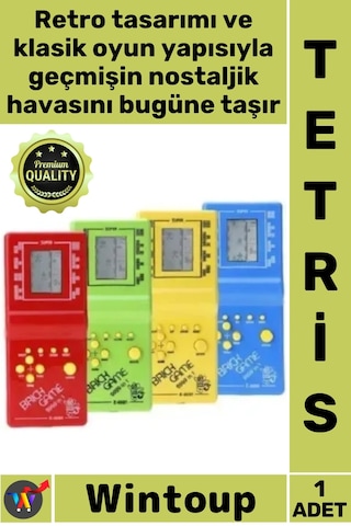 Tetris Retro 90lar Klasik Oyun Konsolu Pilli Taşınabilir Şık Tetris Nostaljik El Atarisi
