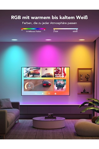 Govee Smart Led Gömme Spot Işıklar 11w, Rgbww Gömme Işıklar 120 Mm Kısılabilir, Matter Ve Alexa 850lm İle Uyumlu Ultra Düz Tavan Spotları, Banyo, Mutfak, Oturma Odası İçin Gömme Spotlar, 4'lü Paket Siyah
