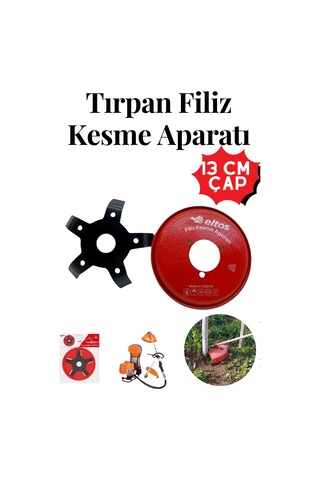 Benzinli Tırpan Fidan Ve Filiz Dal Kesme Aparatı - 13 Cm Keskin Metal Bıçak Benzinli Tırpan Uyumlu Metal Filiz Fidan Dal Biçme Kesme Aparatı 5 Kollu Bıçkı Yedek Bıçak