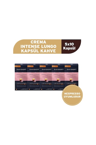 Davidoff Crema Intense Lungo Kapsül Kahve 5x10 Adet - Nespresso Uyumlu