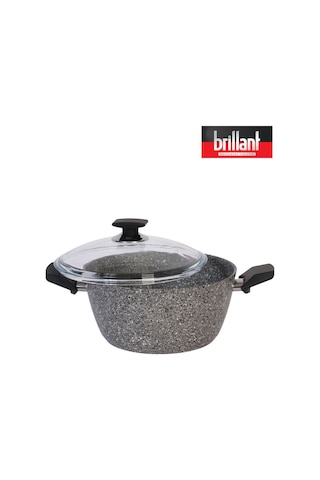 Brillant Lüks Granit Derin Tencere 24 Cm Yanmaz Yapışmaz Tencere