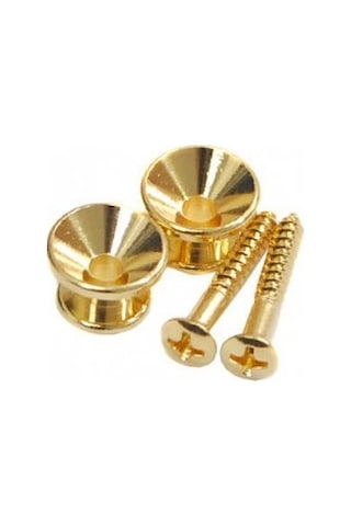 Jindi Metal Gitar Askı Pimi 2 Adet Set Olarak Gold -Pena