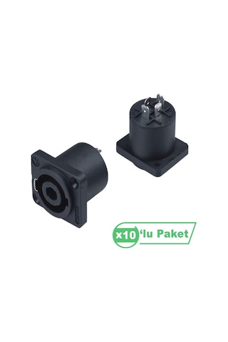 Losen Ld4015-1 Speakon Soket Konnektör Kare 10 Lu Paket