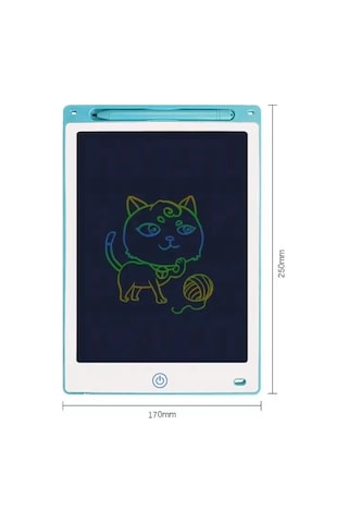 Tcherchi 10 İnç Çizim Tableti, Lcd Yazı Tahtası, Renkli Doodle Tahtası, Tekrar Kullanılabilir Yazı Tahtası Mavi