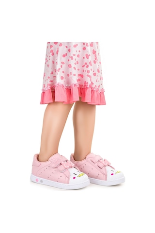 Kiko Kids Bart Cırtlı Işıklı Kız Bebek Spor Ayakkabı Pembe